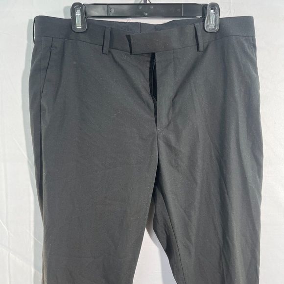 NWT Black Straight-Leg Solid Skinny Fit Men Trouser Pants Size 36R - Picture 2 of 10